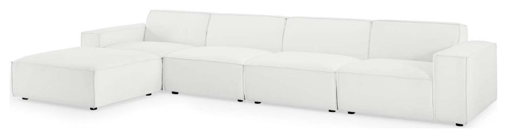 Modular Sectional Sofa Set, White, Fabric, Modern, Lounge Hotel Hospitality