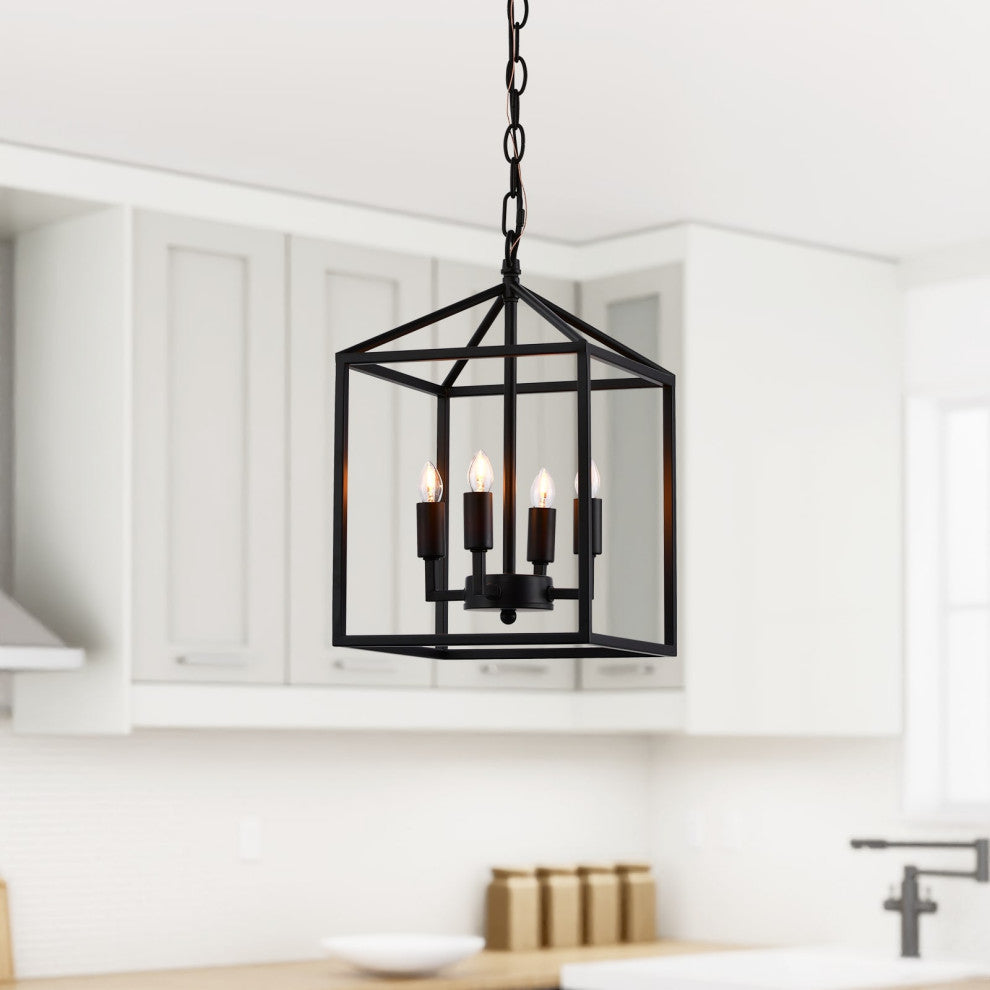 Lazzur Therain 4 Light 10" Matte Black Pendant