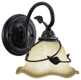 Vaxcel Vine 1-Light Wall Light Oil Shale With Amber Flake Glass