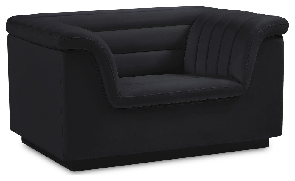 Cascade Upholstered Set, Black, Velvet, Chair