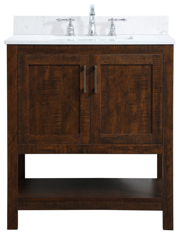 Elegant VF16030EX-BS 30"Single Bathroom Vanity, Espresso With Backsplash