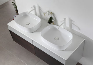 Ronda Wall Mount Vanity, Smoke Gray Oak, 55"