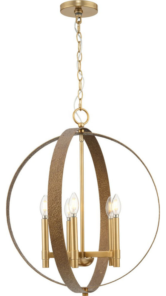 Allegheny Collection Five-Light Rustic Chandelier, Soft Gold
