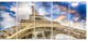 "Dramatic Sky Over Ground View Paris Eiffel Tower" Wall Art, 60"x28", 5-Panels