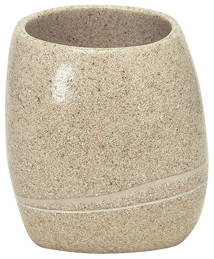 Unique Stone Bath Accessories, Stones, Tumbler, Sand Beige