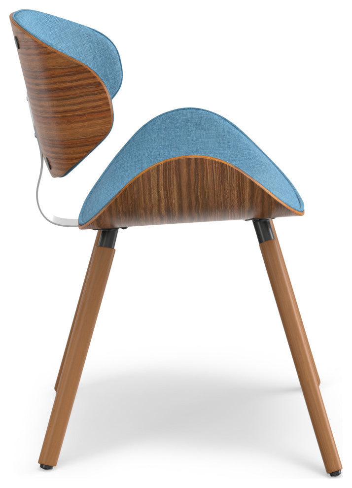 Marana Dining Chair in Blue Linen Look Fabric