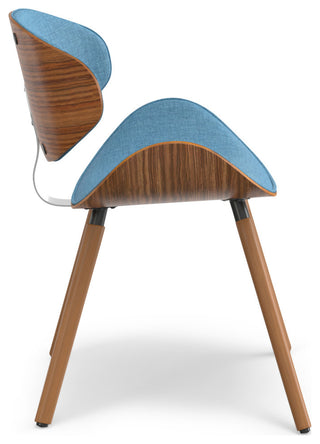 Marana Dining Chair in Blue Linen Look Fabric