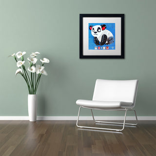 "Munch the Panda" Matted Framed Canvas Art by Design Turnpike