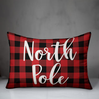 North Pole, Buffalo Check Plaid 14x20 Lumbar Pillow