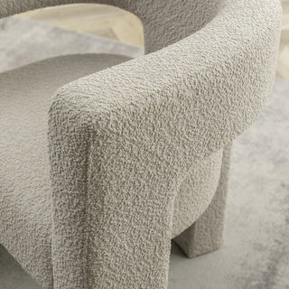 28" Wide Boucle Upholstered Square Armchair, Oatmeal