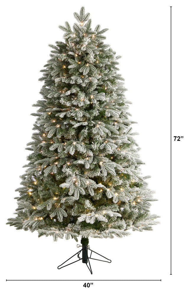 Nearly Natural T3296 6 Flocked Colorado Mountain Fir Artificial Christmas Tree