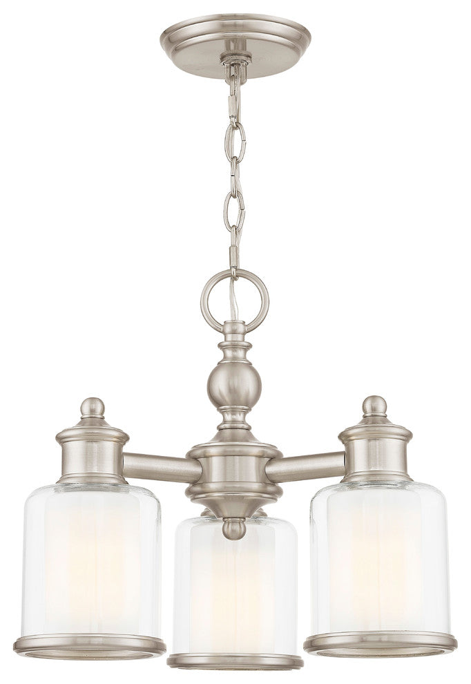 Middlebush 3-Light Convertible Mini Chandelier/Ceiling Mount, Brushed Nickel