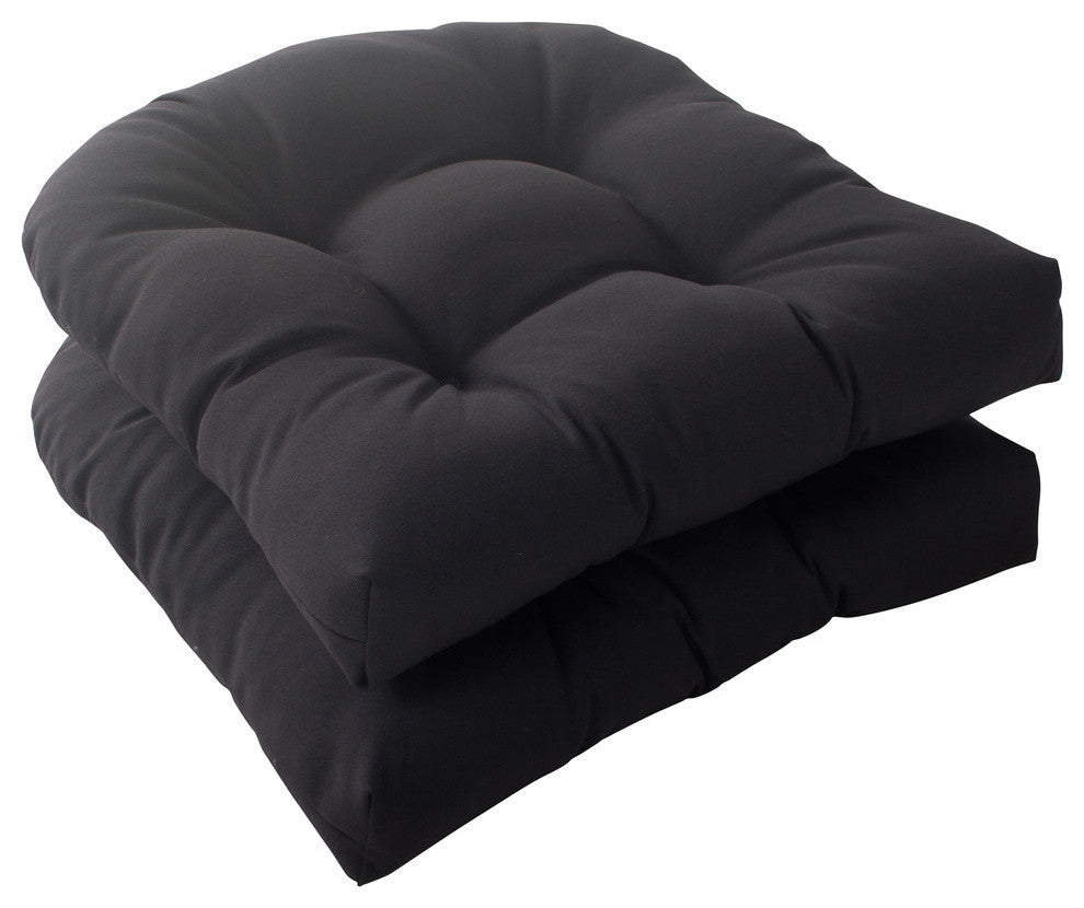 Fresco Wicker Seat Cushion, Set of 2, Black