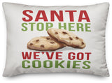 Santa Stop Here We've Got Cookies 14"x20" Throw Pillow