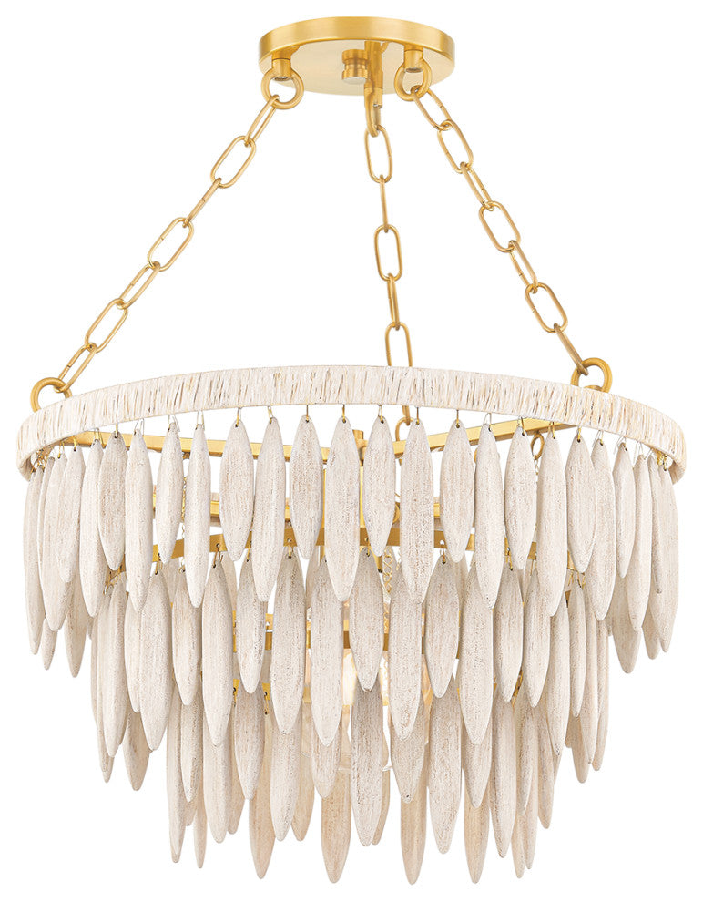 1 Light Pendant, Aged Brass