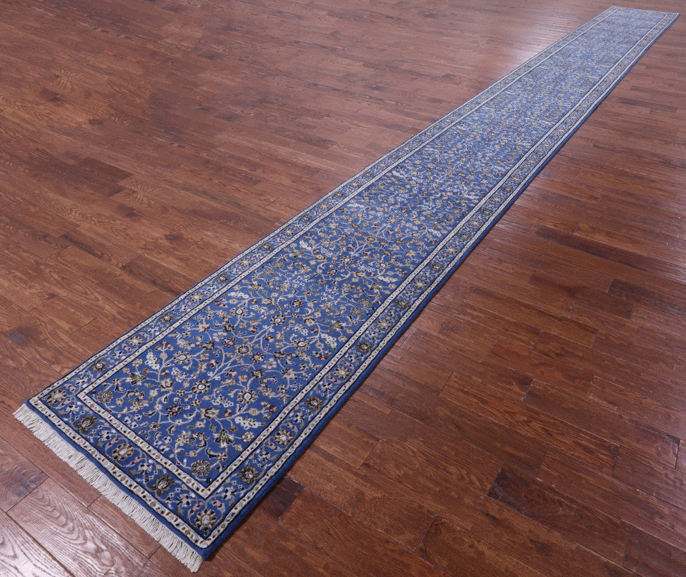 Runner Persian Nain Hand Knotted Wool & Silk Rug 2' 9" X 27' 3" - Q13116