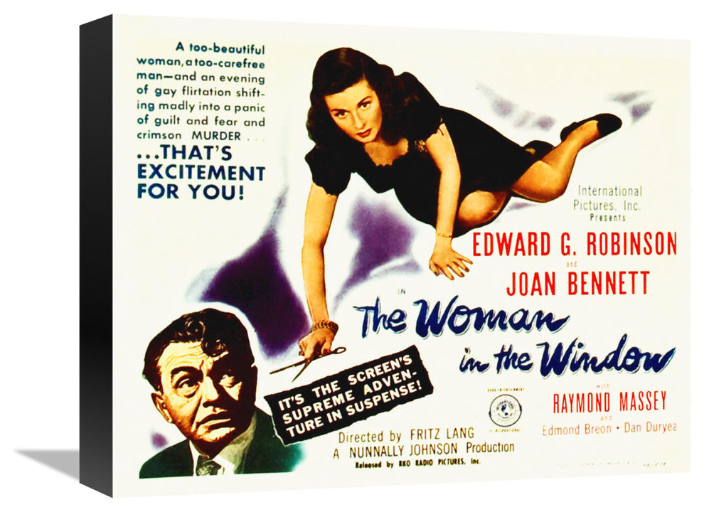 "The Woman In The Window   Directed By Fritz Lang   1944" Canvas Giclee, 16"x13"