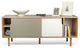 Modern Two Tone Wood Sideboard, Oak White/Grey, Oak Leg