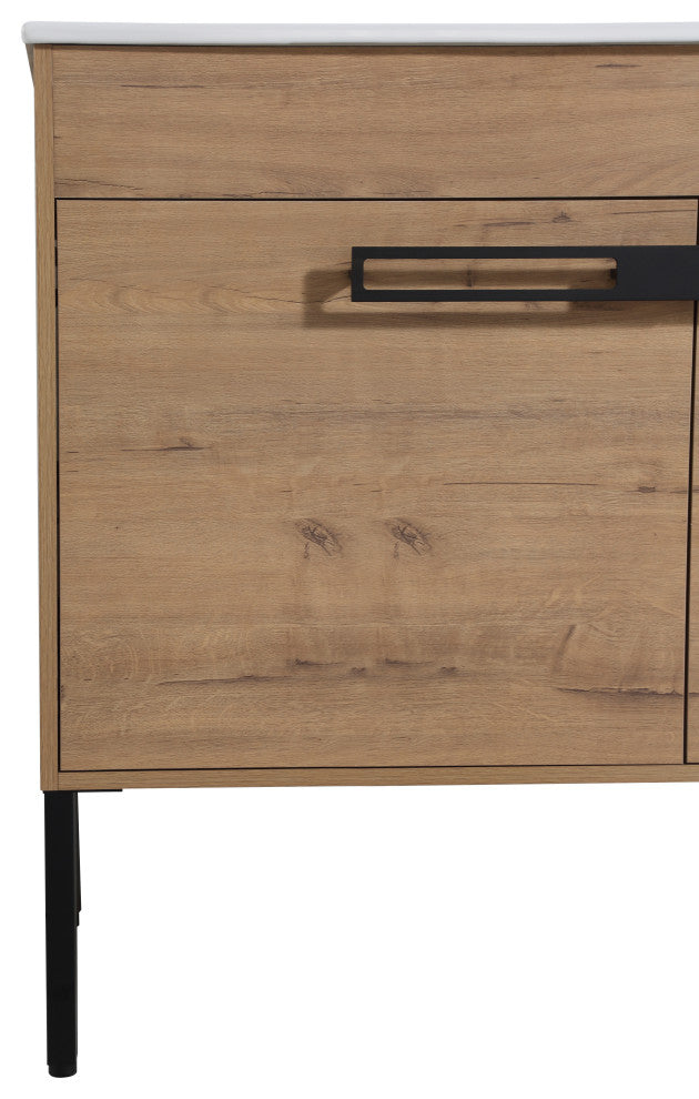 BNK 36 Inch Freestanding Bathroom Vanity With Sink, With Soft Close Doors, Imitative Oak