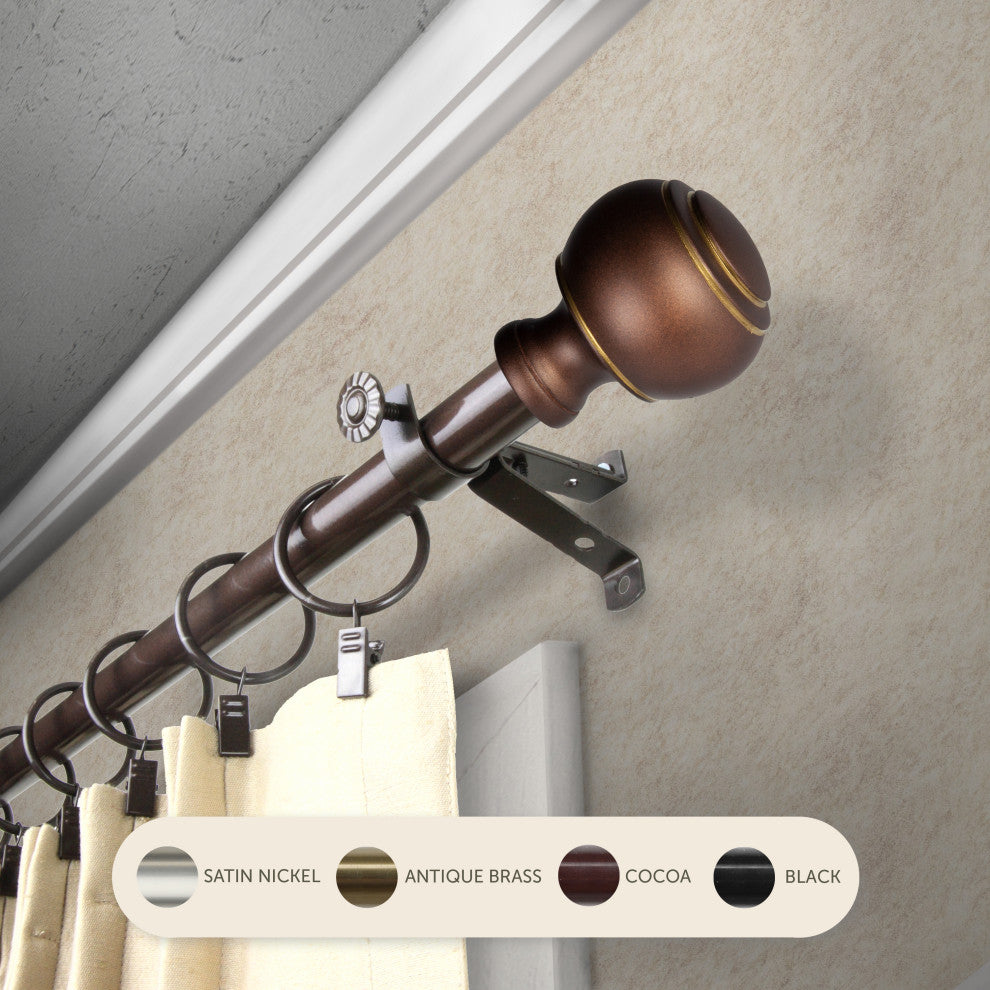 Hal 13/16" Curtain Rod, Cocoa, 48-84"