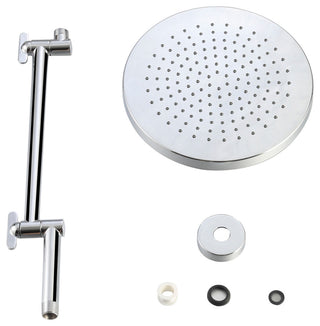 MODONA's 10" Rain Shower Head With 17" ADJUSTABLE Shower Arm, Polished Chrome