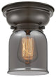 Small Bell 1 Light Flush Mount, Oil Rubbed Bronze, Plated Smoke