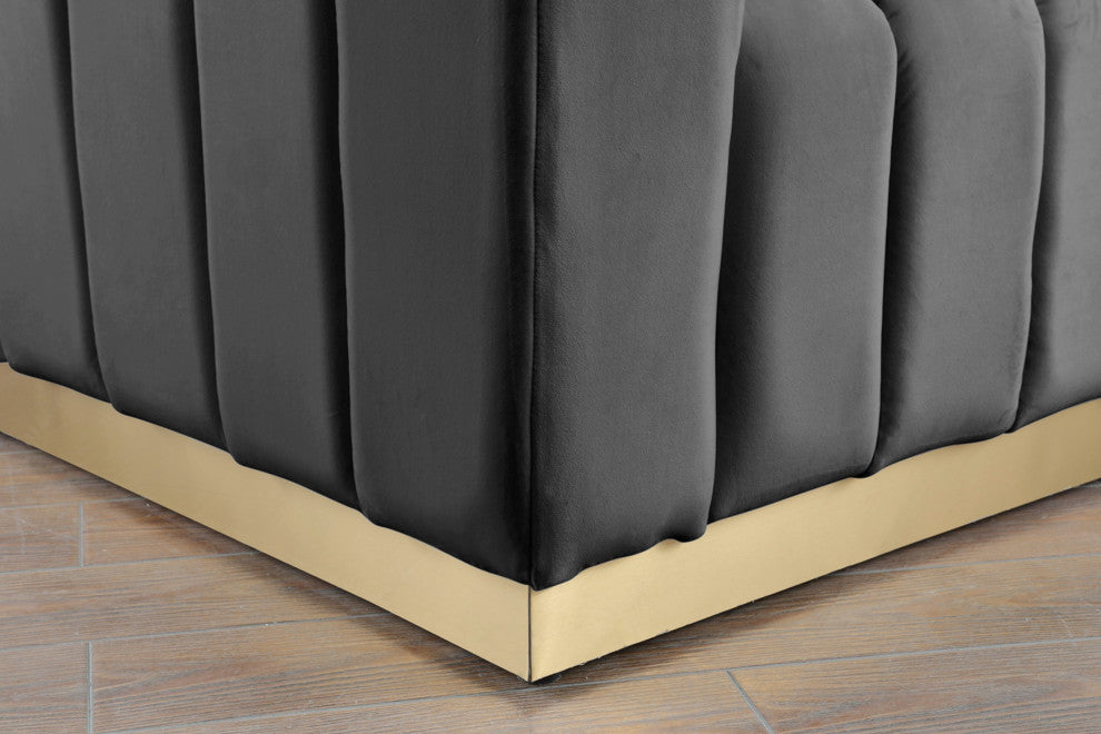 Marlon Velvet Upholstered Chair, Gray