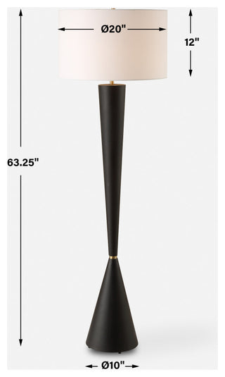 Uttermost Layla Black Tapered Floor Lamp