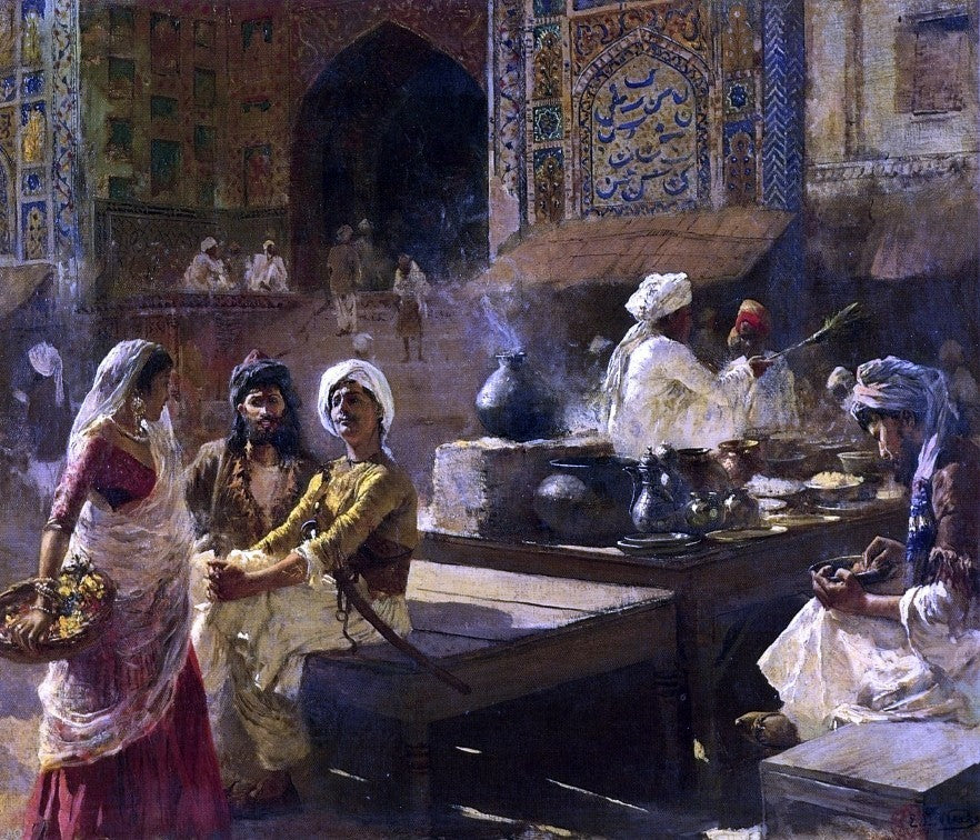 Edwin Lord Weeks An Open-Air Kitchen- Lahore- India Gallery Wrapped Canvas Print