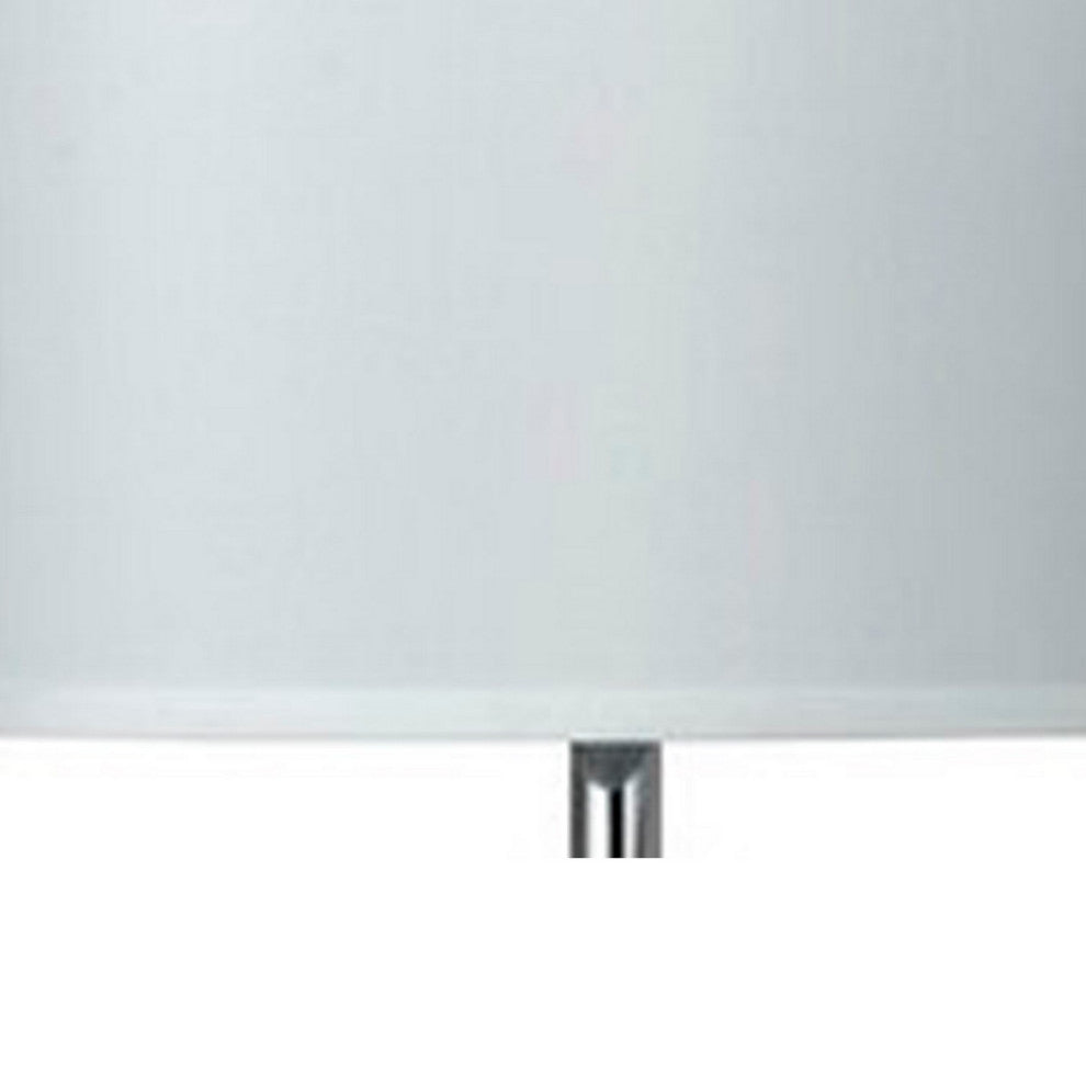 Benzara BM224674 Wall Lamp with Round Shade & 3 Way Push Button, Silver