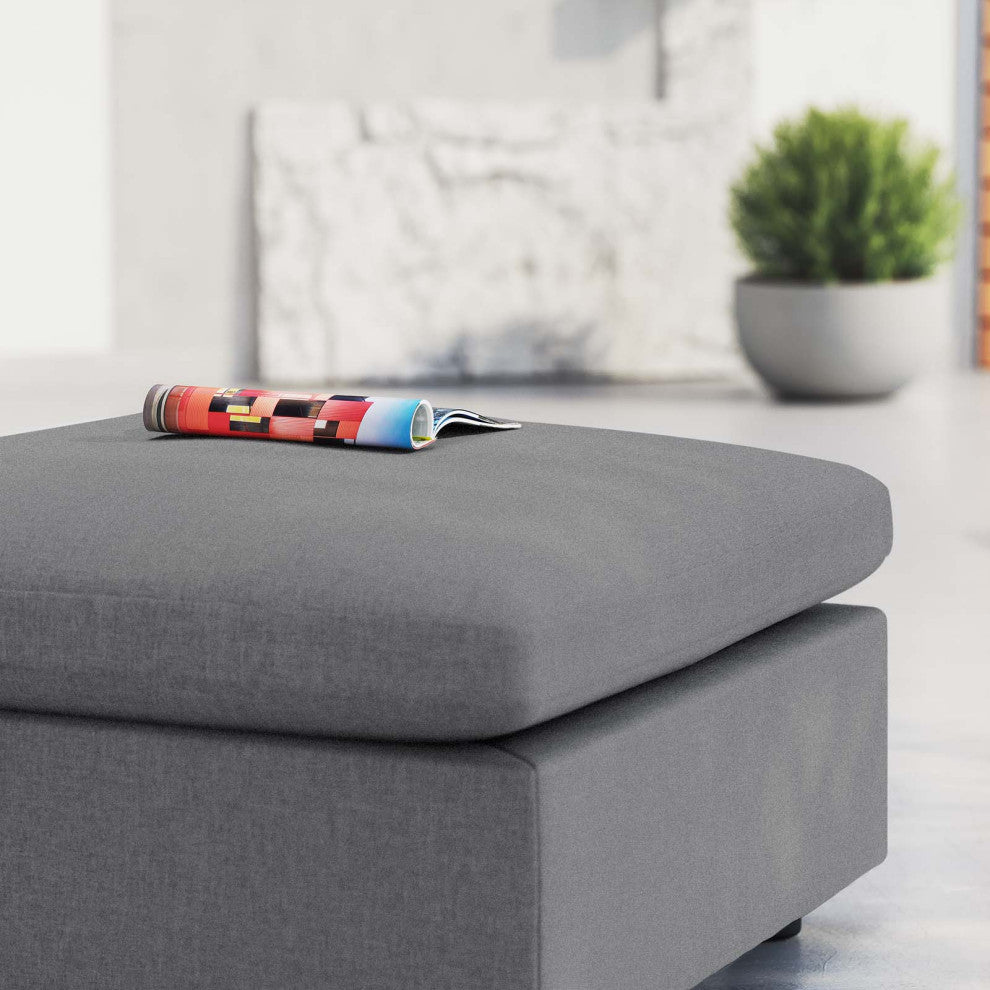 Commix Sunbrella Outdoor Patio Ottoman Gray