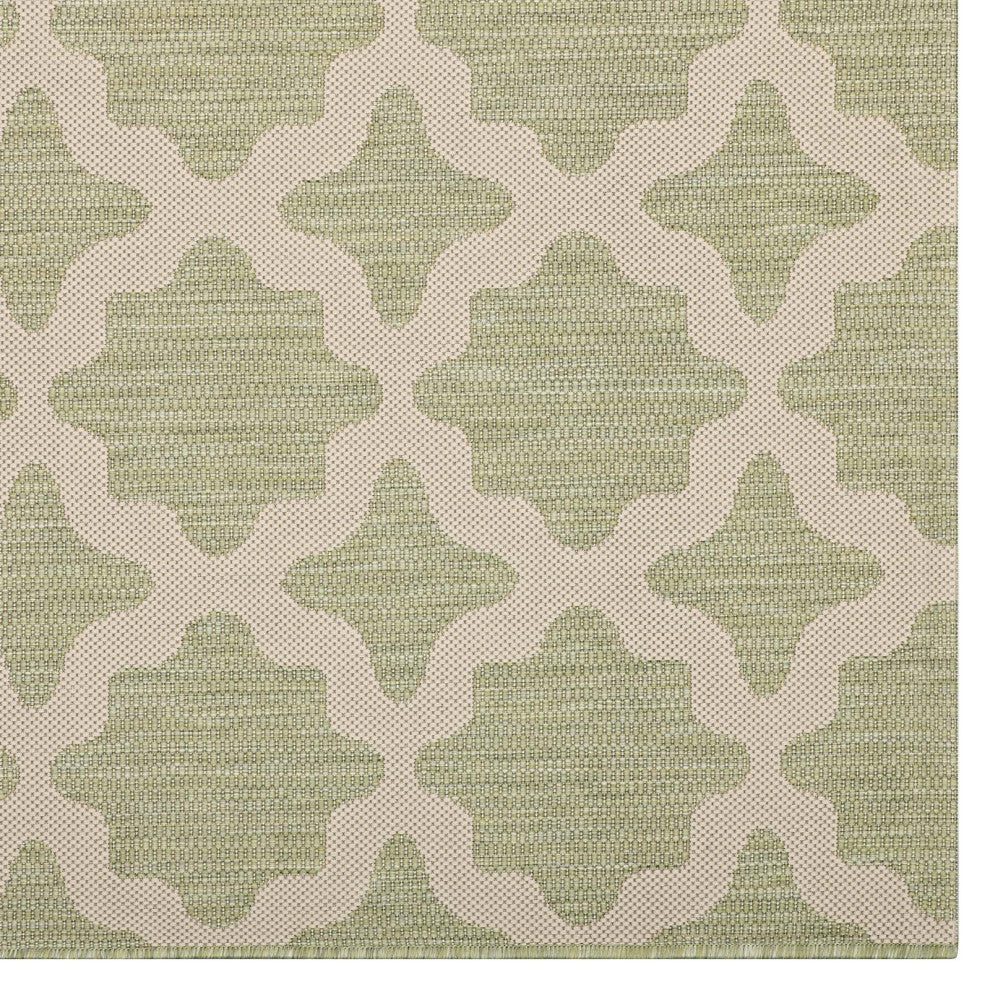 Area Rug Floor Carpet, Indoor Outdoor, Moroccan, Rectangular, 4x6, Beige Green
