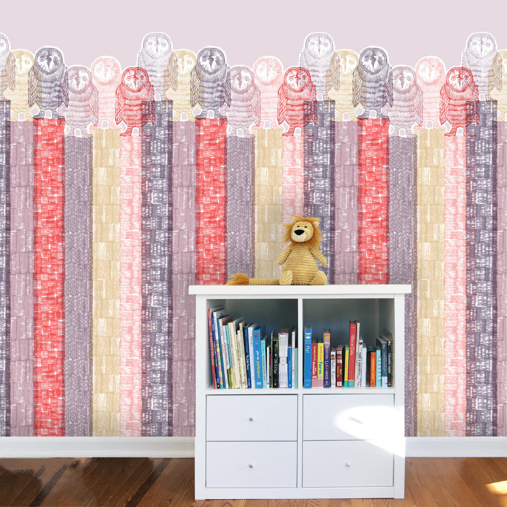 Woodland Fauna Wall Mural, Girl, Roll, Peel and Stick