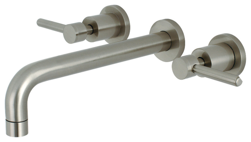 Kingston Brass Two-Handle Wall Mount Tub Faucet, Brushed Nickel