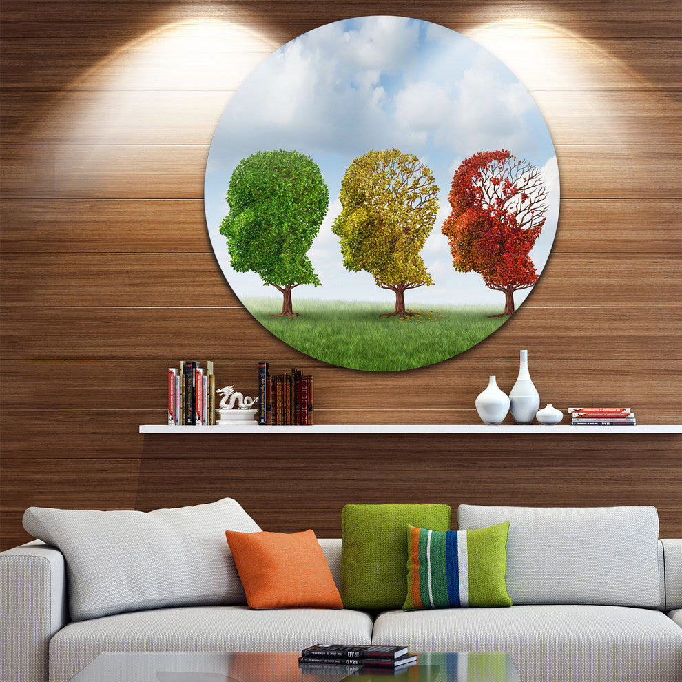 Brain Aging, Digital Round Wall Art, 23"