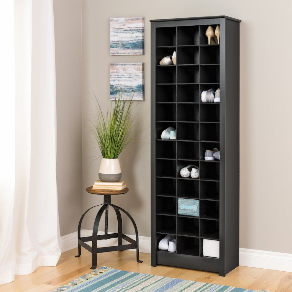 Space-Saving Shoe Storage Cabinet, Black
