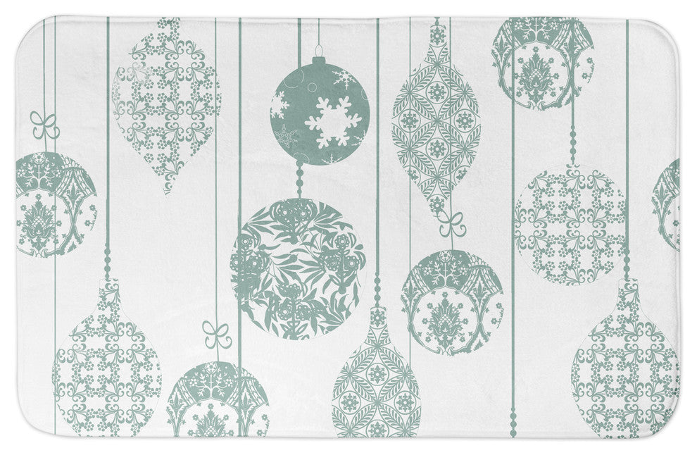 Green Ornaments Bath Mat, 34"x21"