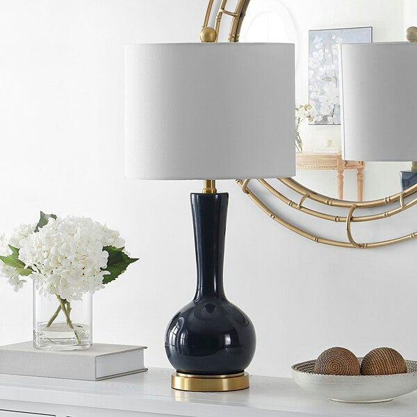 Safavieh Gaetna Glass Table Lamp Navy