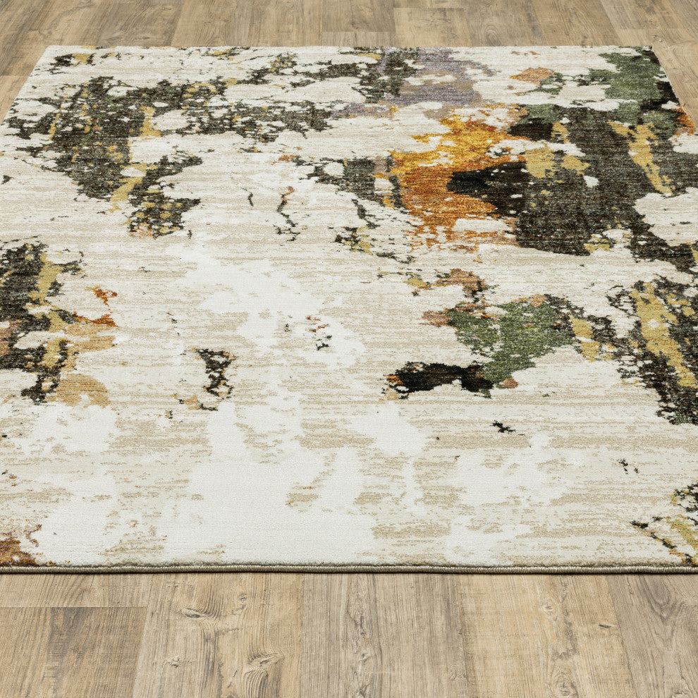 Elements Marble Beige/Charcoal Area Rug, 8'6"x11'7"