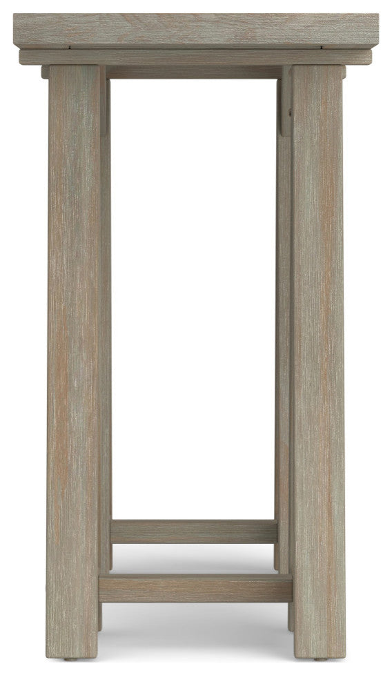 Sawhorse Solid Wood 50" Modern Console Sofa Table, Distressed Gray