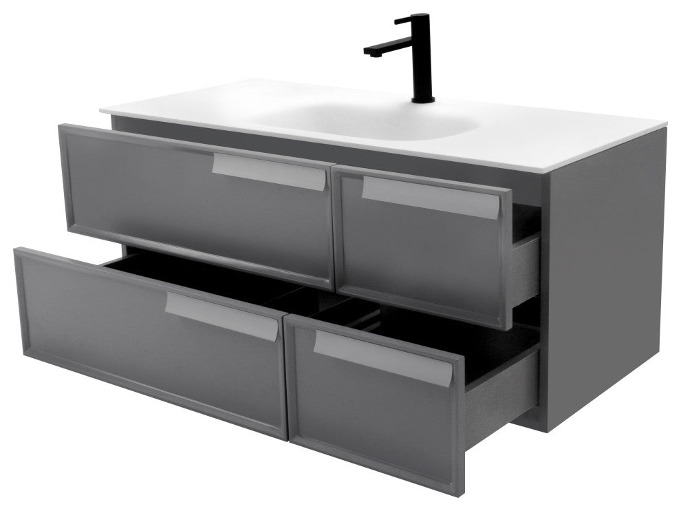 Aquamoon Garda 40" Bathroom Vanity Cabinet, Gray