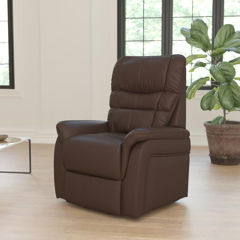 Hercules Series Remote Powered Lift Recliner, Cognac Leathersoft