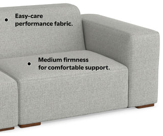 Rex Left-Facing Modular Sectional Sofa in Tightly Woven Performance Fabric