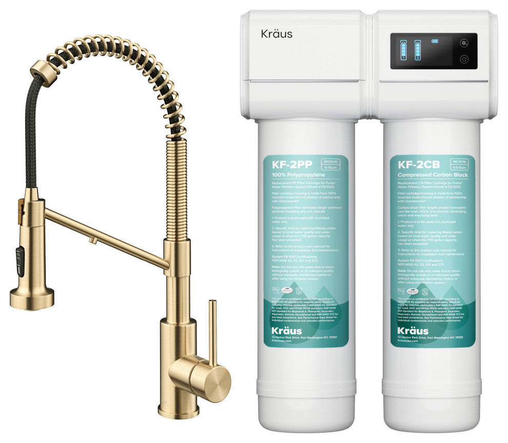 KRAUS Bolden Pull-Down Filter Kitchen Faucet SFACB w/ Purita Filtration System