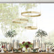 3-Light Statement Tiered LED Chandelier, Gold