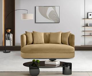 Alder Upholstered Chair, Camel, Velvet, Loveseat