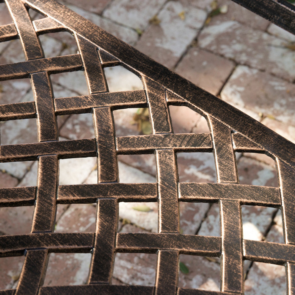 GDF Studio Casablanca Outdoor Copper Cast Aluminum Bench
