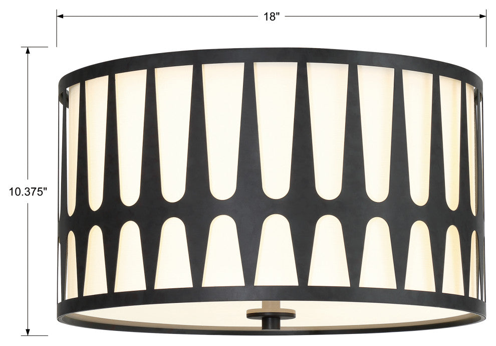 Royston 3 Light Black Ceiling Mount
