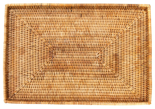 Artifacts Rattan Rectangular Flat Tray, Honey Brown