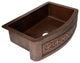 33" Farmhouse One Bowl Cactus Round Apron Hammered Copper Kitchen Sink, 16 Gauge